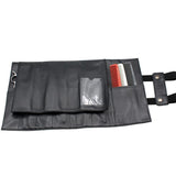 Maxbell Durable Artificial Leather Hair Cutting Scissors Pouch Reelable Bag Black