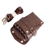 Maxbell PU Hairdressing Hair Cutting Scissors Shears Haircut Tools Holster Bag Brown