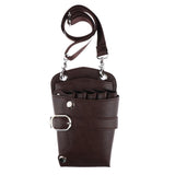 Maxbell PU Hairdressing Hair Cutting Scissors Shears Haircut Tools Holster Bag Brown