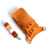 Maxbell PU Leather Hair Scissor Holster Bag Pouch Holder with Waist Belt Light brown