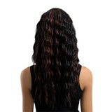 Maxbell 16 inch Natural Long Synthetic Wig Wave Front Lace Wig Heat Safe Wigs Curly