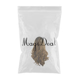 Maxbell 16 inch Natural Long Synthetic Wig Wave Front Lace Wig Heat Safe Wigs Brown Curly