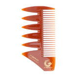 Max Dual Sided Fine/Coarse Teeth Pocket Beard Mustache Plastic Hair Comb Brown