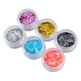 6 Box DIY Nail Art Glitter DIY Tips Shiny 3D Nails Rhinestones Strip