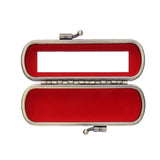 Max Cracked Stone Leather Lipstick Lip Gloss Case Storage Box Holder with Mirror Red Beans