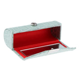 Max Leather Lipstick Case Holder Storage Box with Mirror for Purse Greyish-green