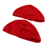 Max 2pcs Spandex Hip-hop Dome Cap for Making Wigs Snood Stretchy Wig Cap Red