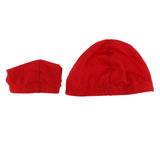 Max 2pcs Spandex Hip-hop Dome Cap for Making Wigs Snood Stretchy Wig Cap Red