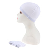 Max 2pcs Spandex Hip-hop Dome Cap for Making Wigs Snood Stretchy Wig Cap White
