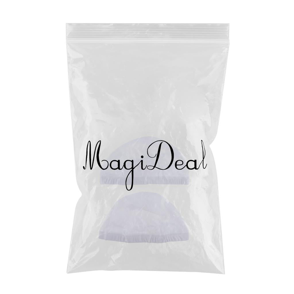 Max 2pcs Spandex Hip-hop Dome Cap for Making Wigs Snood Stretchy Wig Cap White