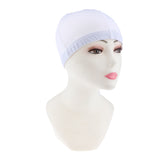 Max 2pcs Spandex Hip-hop Dome Cap for Making Wigs Snood Stretchy Wig Cap White