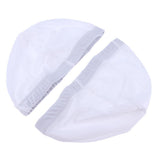 Max 2pcs Spandex Hip-hop Dome Cap for Making Wigs Snood Stretchy Wig Cap White