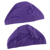 2pcs Spandex Hip-hop Dome Cap for Making Wigs Snood Stretchy Wig Cap Purple