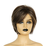 Max 10inch Natural Short Straight Wigs Fluffy Human Hair Pixie Cut Wig for Women