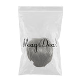 Max 8'' Natural Short Straight Wigs Human Hair Pixie Cut Wig for Women w/Bangs Black Gray