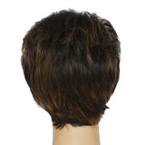 Maxbell Natural Short Curly Wigs Human Hair Pixie Cut Wig for Women w/ Bangs 8 inch