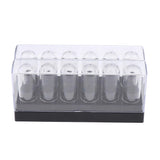 12 Cavities, Black, Empty, 9.3mm PP PVC Lip Balm Lipstick Tubes Lip Gloss DIY Containers w/ Clear Caps, Refillable