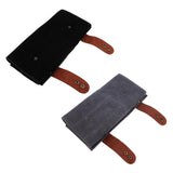 Maxbell Durable Leather Hair Cutting Scissors Pouch Rolled Bag for Hairdresser Black