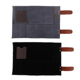 Maxbell Durable Leather Hair Cutting Scissors Pouch Rolled Bag for Hairdresser Black