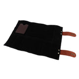 Maxbell Durable Leather Hair Cutting Scissors Pouch Rolled Bag for Hairdresser Black