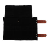 Maxbell Durable Leather Hair Cutting Scissors Pouch Rolled Bag for Hairdresser Black
