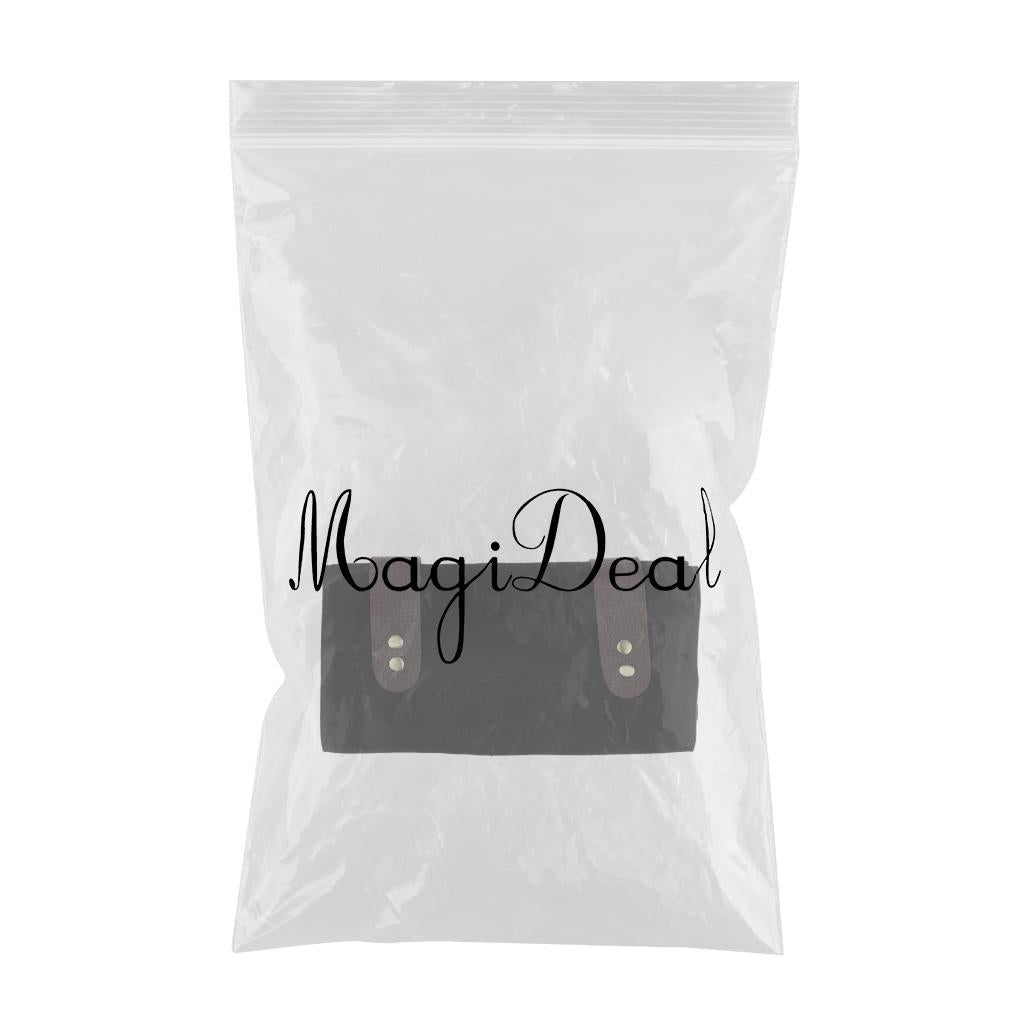 Maxbell Durable Leather Hair Cutting Scissors Pouch Rolled Bag for Hairdresser Black