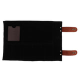 Maxbell Durable Leather Hair Cutting Scissors Pouch Rolled Bag for Hairdresser Black