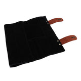 Maxbell Durable Leather Hair Cutting Scissors Pouch Rolled Bag for Hairdresser Black