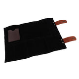Maxbell Durable Leather Hair Cutting Scissors Pouch Rolled Bag for Hairdresser Black
