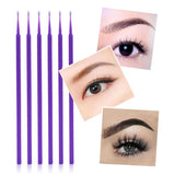 Maxbell 100Pcs Disposable Eyelash Extension Microbrush Swabs & Under Eye Pads Purple