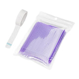 Maxbell 100Pcs Disposable Eyelash Extension Microbrush Swabs & Under Eye Pads Purple