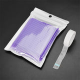 Maxbell 100Pcs Disposable Eyelash Extension Microbrush Swabs & Under Eye Pads Purple
