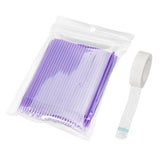 Maxbell 100Pcs Disposable Eyelash Extension Microbrush Swabs & Under Eye Pads Purple