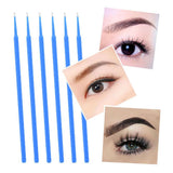 100Pcs Disposable Eyelash Extension Microbrush Swabs & Under Eye Pads Blue