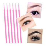 100Pcs Disposable Eyelash Extension Microbrush Swabs & Under Eye Pads Pink