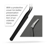 Maxbell 5pcs Stainless Steel Eyelash Extension Tweezer Application Cosmetic Curved