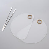 Maxbell 2pcs Nail Art Paint Makeup Foundation Mixing Palette w/ Spatula DIY Manicure Half Moon