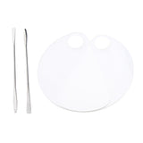 Maxbell 2pcs Nail Art Paint Makeup Foundation Mixing Palette w/ Spatula DIY Manicure Half Moon