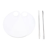 Maxbell 2pcs Nail Art Paint Makeup Foundation Mixing Palette w/ Spatula DIY Manicure Half Moon
