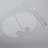 Maxbell 2pcs Nail Art Paint Makeup Foundation Mixing Palette w/ Spatula DIY Manicure Half Moon