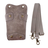 Maxbell PU Hairdressing Hair Cutting Scissors Shears Haircut Tools Rivet Holster Bag Gray