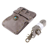 Maxbell PU Hairdressing Hair Cutting Scissors Shears Haircut Tools Rivet Holster Bag Gray
