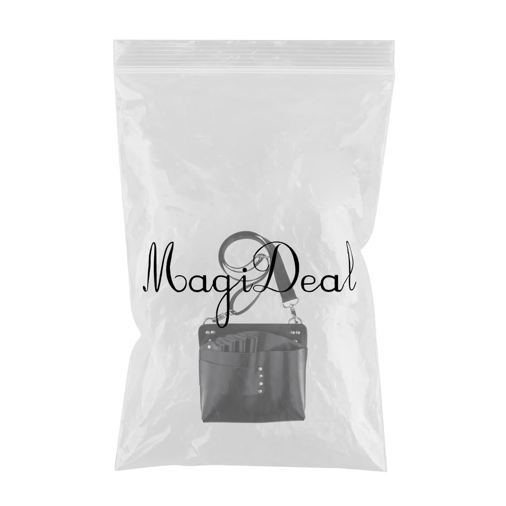 Maxbell Artificial Leather Hair Scissors Bag Pet Hairdressing Tool Pouch Holder Black