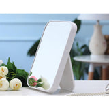Max 8.7"  Portable Folding Cosmetic Tabletop Stand Makeup Mirror Travel White