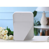 Max 8.7"  Portable Folding Cosmetic Tabletop Stand Makeup Mirror Travel White