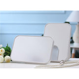 Max 8.7"  Portable Folding Cosmetic Tabletop Stand Makeup Mirror Travel White
