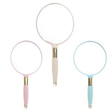 Max Portable Plastic Handheld Mirror for Vanity Makeup Home Salon Travel Pink