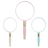 Max Portable Plastic Handheld Mirror for Vanity Makeup Home Salon Travel Pink