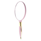 Max Portable Plastic Handheld Mirror for Vanity Makeup Home Salon Travel Pink