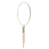Max Portable Plastic Handheld Mirror for Vanity Makeup Home Salon Travel Beige